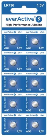 EverActive mini alkaline batterier G3 LR736 LR41 - blister med 10 stk. #1