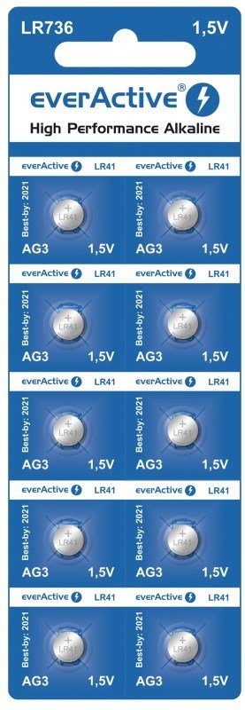 EverActive mini alkaline batterier G3 LR736 LR41 - blister med 10 stk. #1