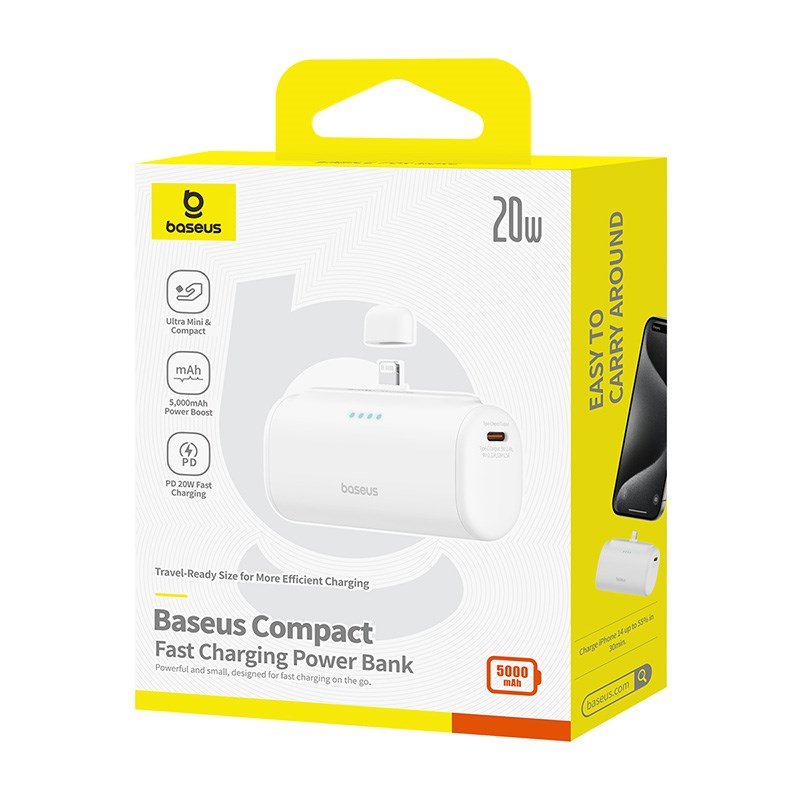 Baseus P10068307213-00 Lithium-ion powerbank 5000 mAh Hvid #8