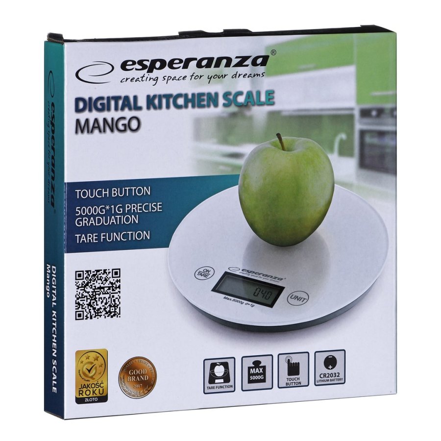 Esperanza EKS003W elektronisk kkkenvgt hvid rund #4