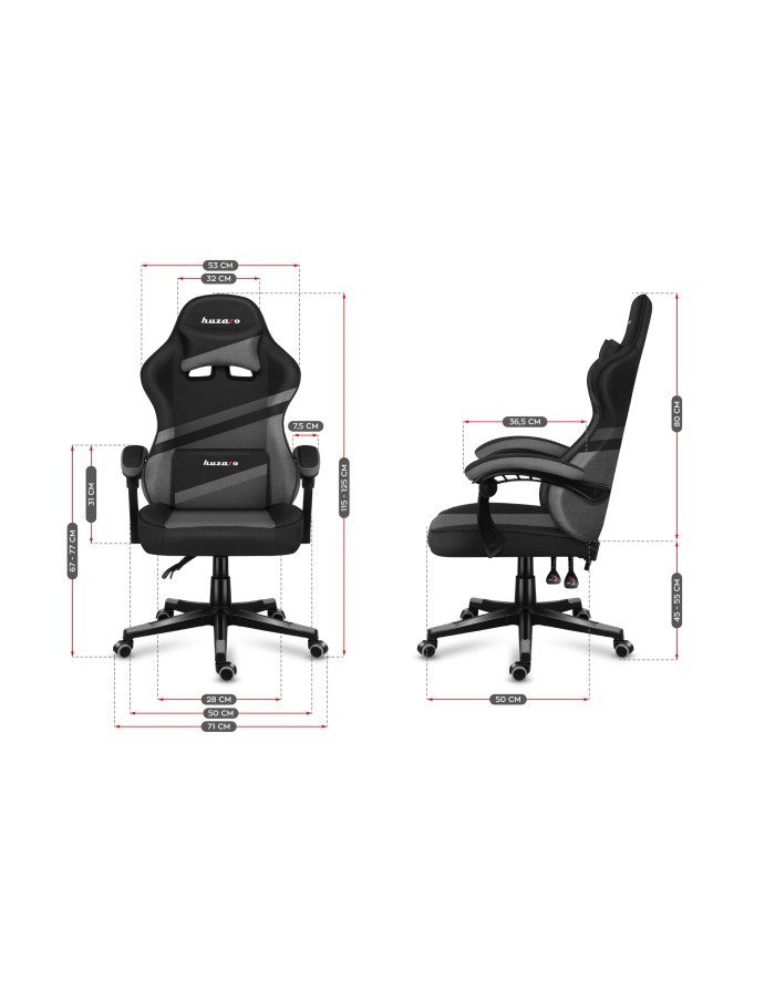 Gaming-stol - Huzaro Force 4.4 Grey Mesh #4