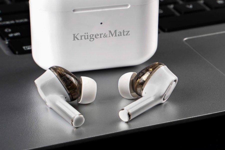 Krger&Matz M4 PRO Headset Trdls I rerne Opkald/Musik/Sport/Hverdag Bluetooth Hvid #6