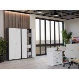 OLIV 2D ANTRACIT/HVID LUKKET REOL KOMPLET #4