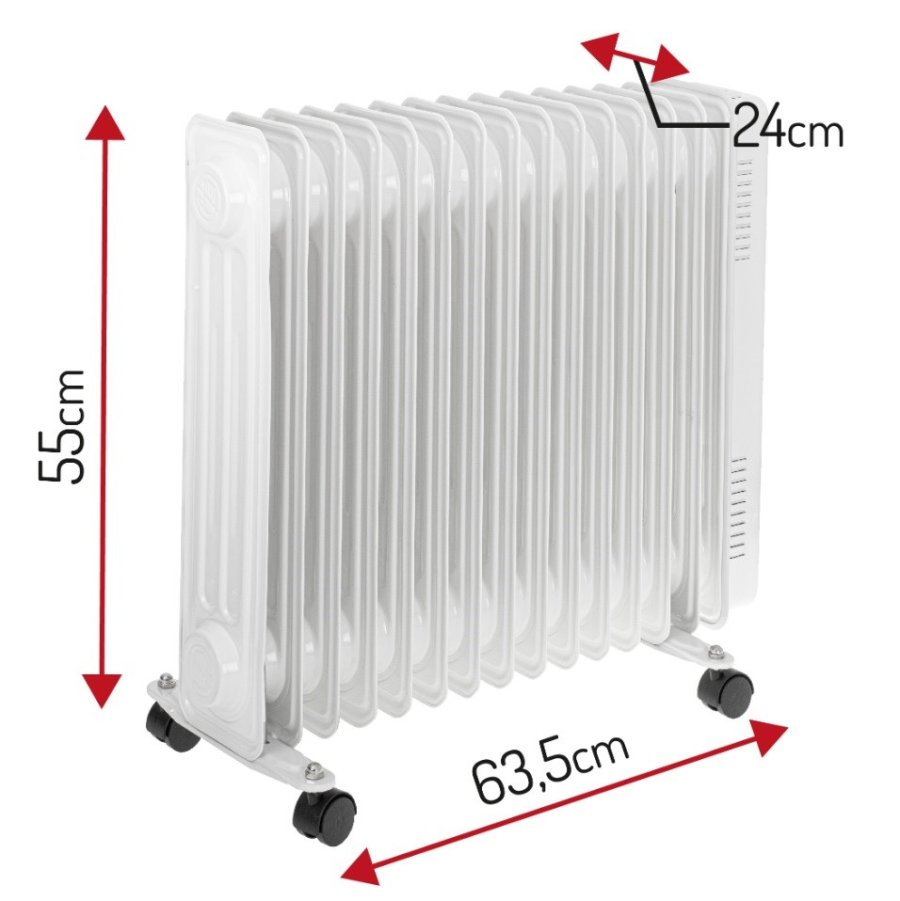 Adler AD 7819 varmeapparat Indendrs Hvid 2500 W Olie elektrisk omrdevarmer #5