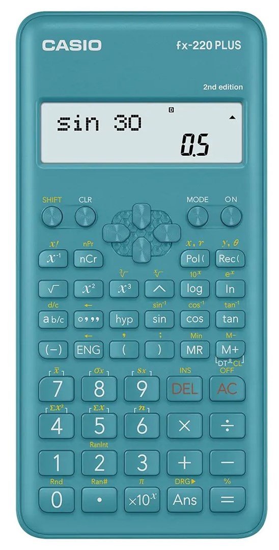 CASIO VIDENSKABELIG LOMMEREGNER FX-220PLUS-2 BL, 12-CIFRET DISPLAY #1