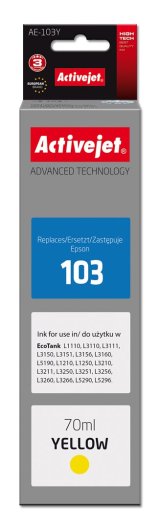 Activejet AE-103Y blk (erstatning Epson 103 C13T00S44A; Supreme; 70 ml; gul) #1