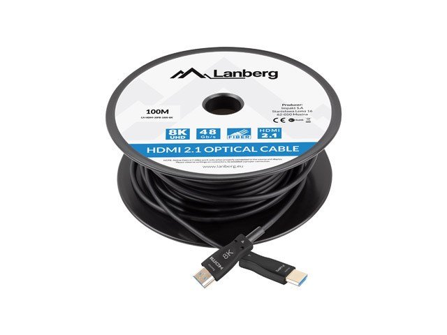 LANBERG HDMI-KABEL M/M V2.1 100M 8K OPTISK AOC #1