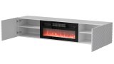Cama RTV-skab LARA 183x35x37 hvid mat + sort pejs #2