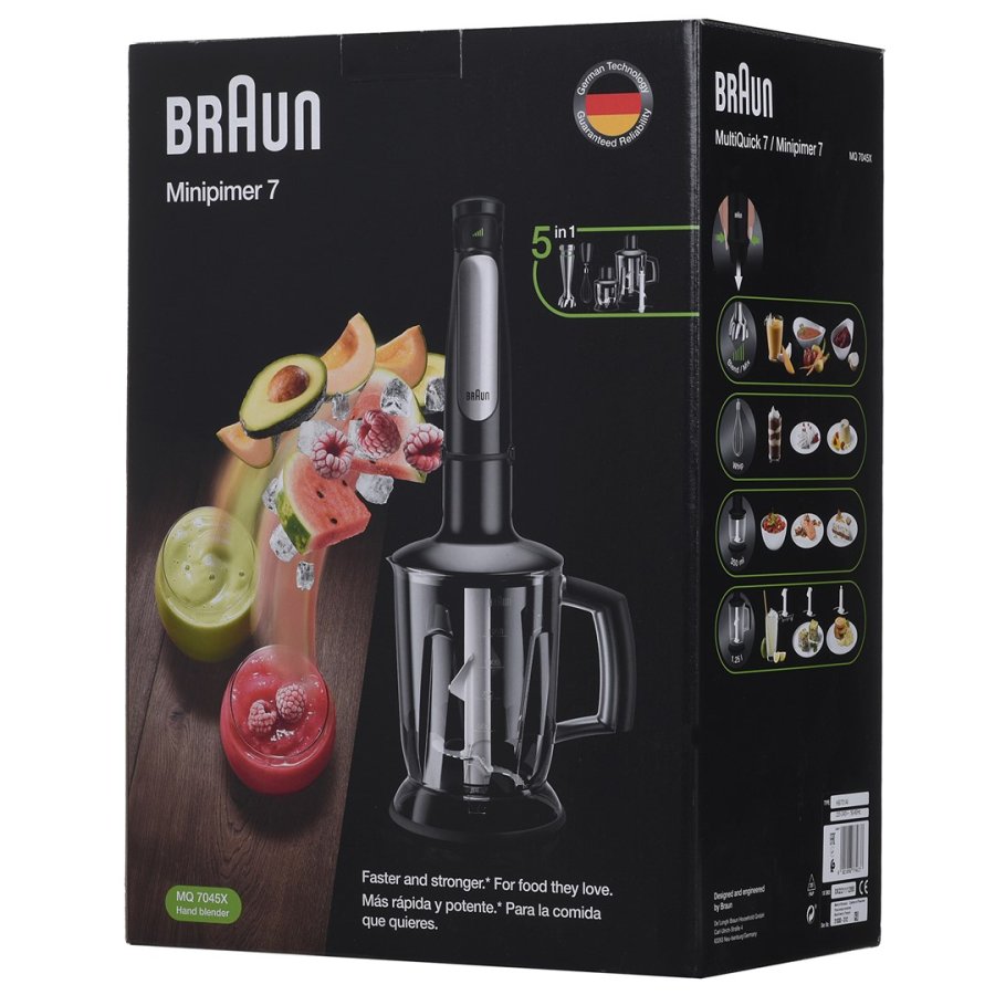 Braun MultiQuick 7 MQ 7045X 1,25 L Nedsnkning blender 1000 W Sort, Rustfrit stl #10