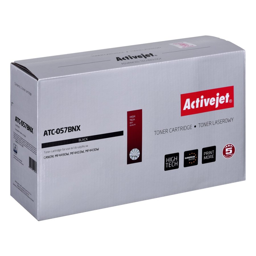 Activejet ATC-057BNX toner til Canon printere; Erstatning Canon CRG-057HBK; Supreme; 10.000 sider; sort, med CHIP #1