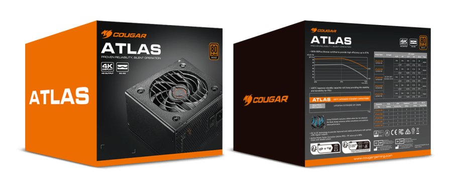 COUGAR ATLAS enhed til str�mforsyning 750 W 20+4 pin ATX Sort #8