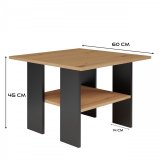 MODERNA Bord 60x60x45 cm Artisan Eg/Sort #4