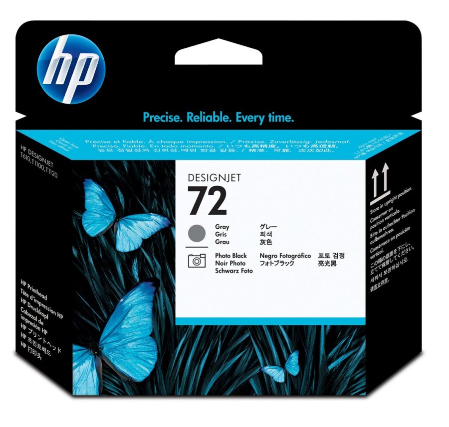 HP 72 DesignJet-skrivehoved, gr� og fotosort #1