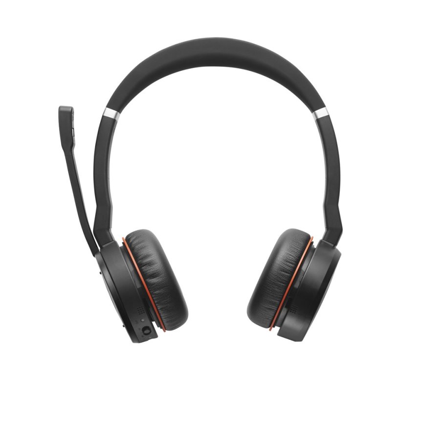 Jabra Evolve 75 Headset Kabel & tr�dl�s Kontor/Callcenter Micro-USB Bluetooth Sort, R�d #3