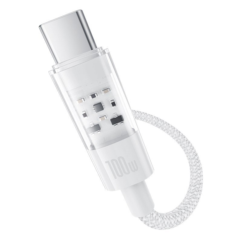 Baseus Gem USB C til USB C hurtigopladningskabel 1 m 100 W Hvid #3