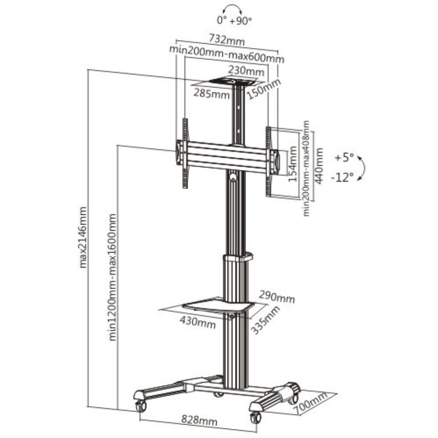 Techly ICA-TR15 skrmbeslag til skiltning 177,8 cm (70