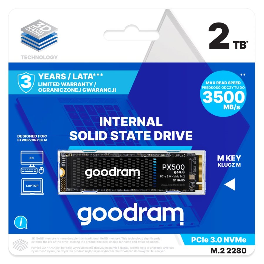 Goodram PX500 GEN.3 SSDPR-PX500-02T-80-G3 intern solid state drev 2 TB M.2 PCI Express 3.0 NVMe 3D NAND #4