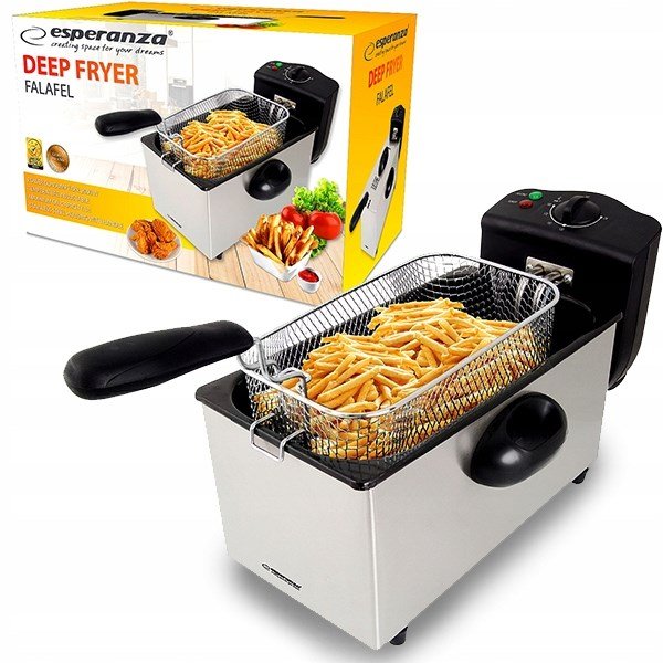Esperanza FALAFEL Enkelt 3 L Enkeltstende 2200 W Frituregryde Sort, Hvid #19