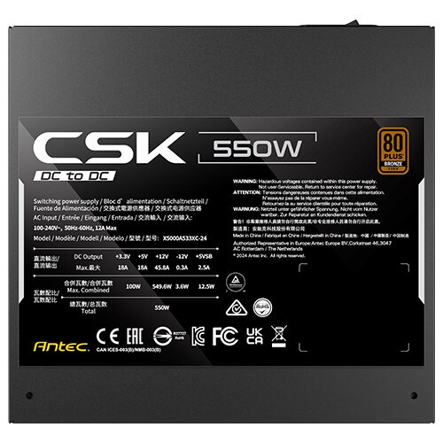 Antec CSK550DC enhed til str�mforsyning 550 W 24-pin ATX ATX Sort #8