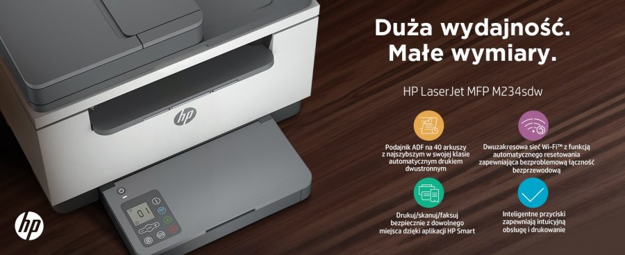 HP LaserJet MFP M234sdw Printer, Sort og hvid, Printer til Sm kontorer, Print, kopiering, scanning, Scan til e-mail; Scan til PDF; Kompakt strrelse; Energibesparende; Hurtig tosidet print; 40-arks ADF; Dual-band Wi-Fi #8