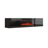 RTV LUXE-skab 182,6x34,5x37,5 sort/sort glans + sort pejs #1