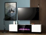 RTV-skab PAFOS EF med elektrisk pejs 180x42x49 cm hvid mat #3