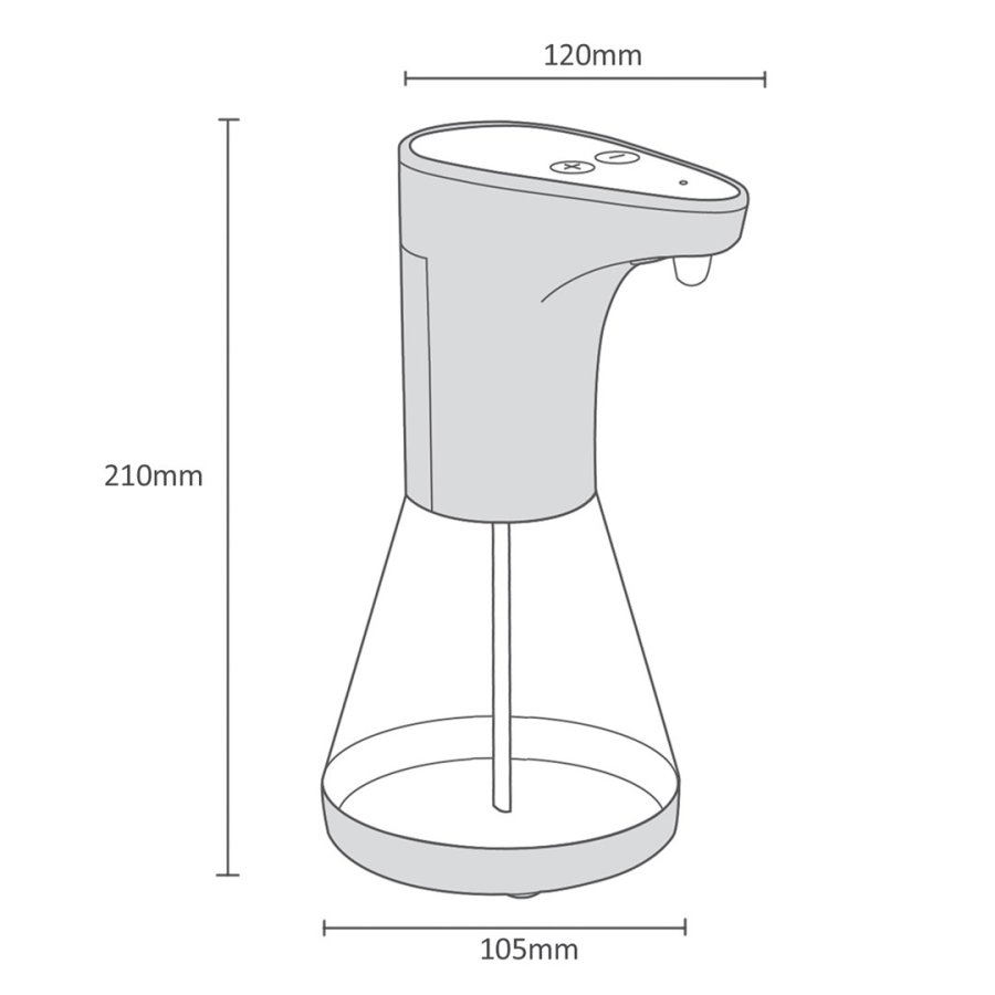 Automatisk dispenser til flydende sbe, desinfektionsmidler og geler Promedix PR-530 480 ml til 4 AA-batterier #22