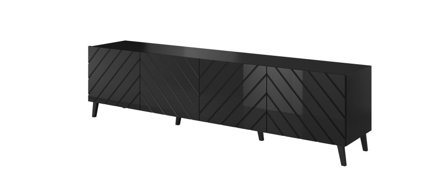 RTV-skab ABETO 200x42x52 sort blankt #1
