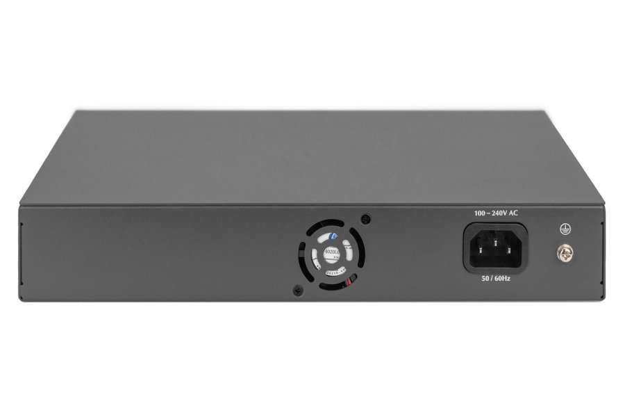 Digitus DN-95355 netv�rksswitch Ikke administreret Gigabit Ethernet (10/100/1000) Str�m over Ethernet (PoE) 1U Sort #5