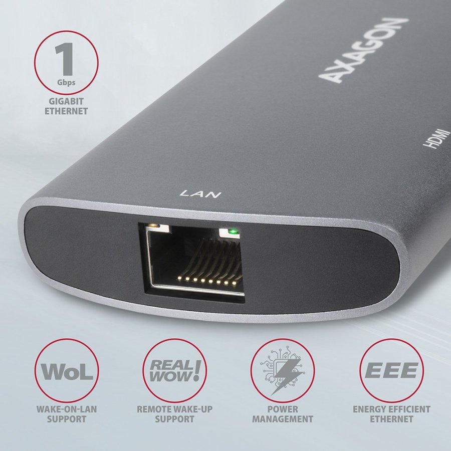 Axagon HMC-6M2 dockingstation Ledningsfrt USB 3.2 Gen 1 (3.1 Gen 1) Type-C Aluminium #4