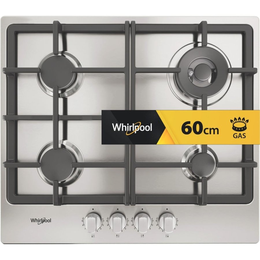 Whirlpool TGML 661 IX R Rustfrit st�l Indbygget 58 cm Gaskomfur 4 zone(s) #1