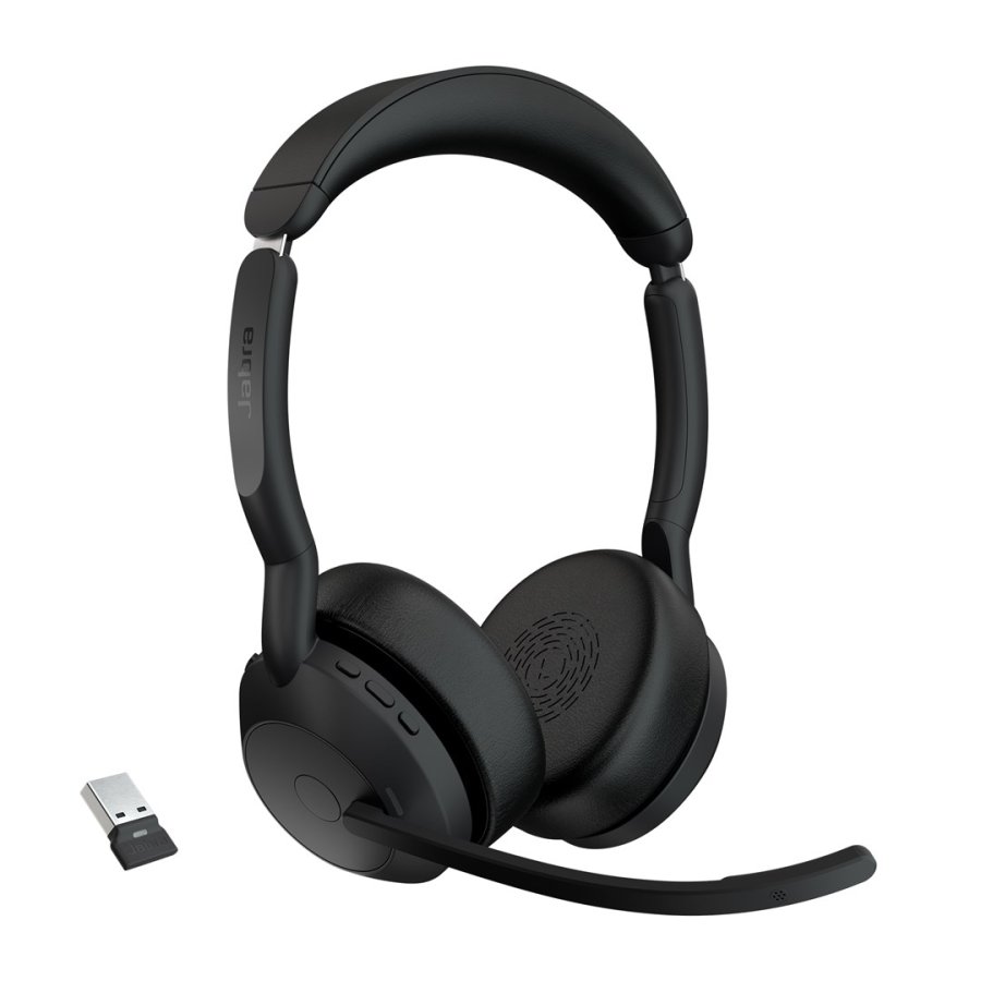 Jabra Evolve2 55 Headset Trdls Kontor/Callcenter Bluetooth Opladningsstativ Sort #5