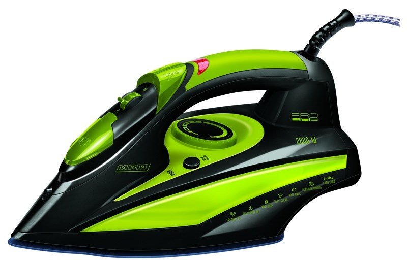 MPM MZE-04 strygejern Tr & dampstrygejern Keramisk strygesl 2400 W Sort, Grn #1