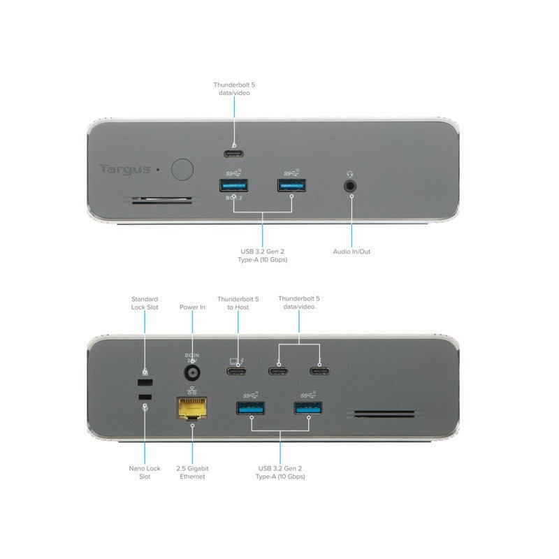 Targus DOCK230EUZ dockingstation Ledningsf�rt Thunderbolt 5 S�lv #4