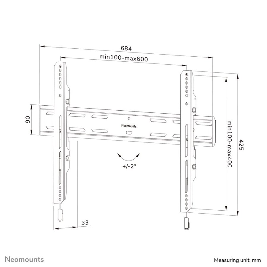 Neomounts WL30S-850BL16 tv-beslag 2,18 m (86