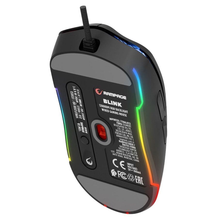 RAMPAGE KABELFORBUNDET GAMING MUS 12800 DPI BLINK BLACK #8