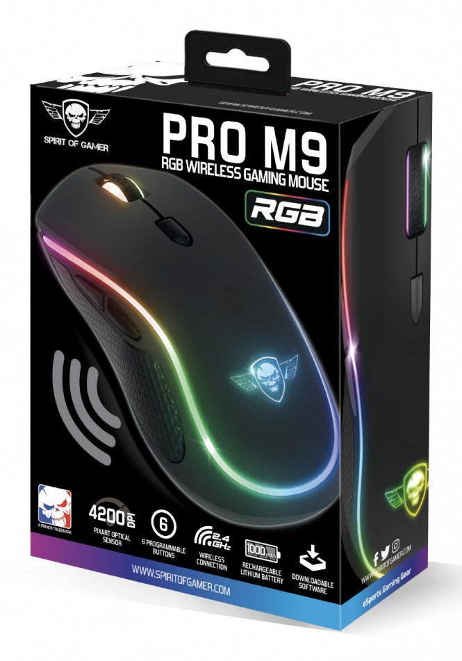 Spirit of Gamer PRO-M9 mus Spil Ambidextrous RF trdlst Optisk 4200 dpi #6