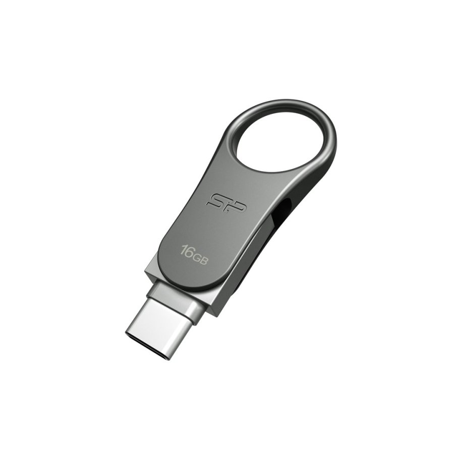 Silicon Power Mobile C80 USB-flashdrev 16 GB USB Type-A / USB Type-C 3.0 (3.1 Gen 1) Titanium #2