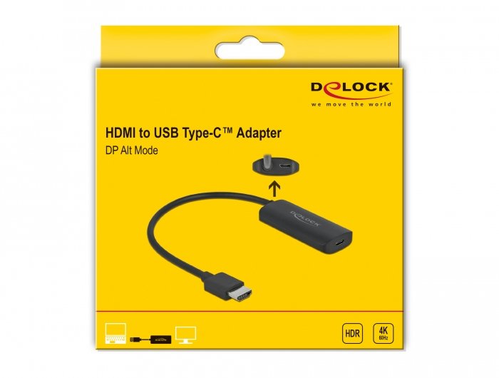 DeLOCK 63251 videokabel adapter HDMI Type A (Standard) USB Type-C Sort #5