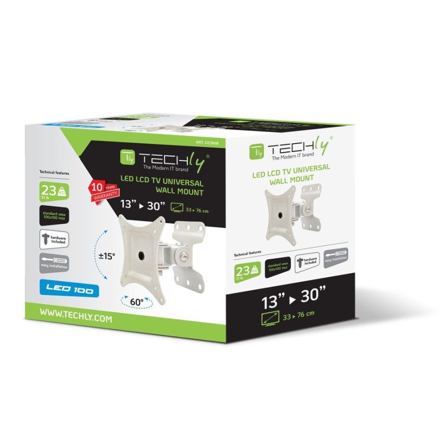 Techly ICA-LCD 201WH tv-beslag 76,2 cm (30