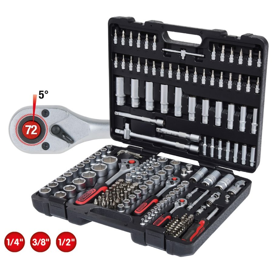 0S Tools 1/4 +3/8 +1/2  Socket Wrench-Set 179-pieces 917.0779 #1