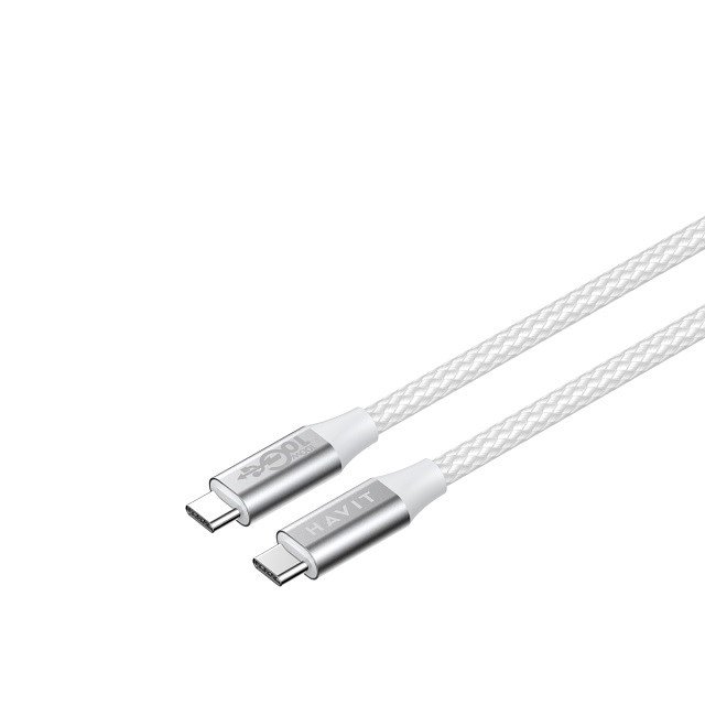 Havit CB6290 - USB Type C til USB Type C-kabel, 1 m (hvid/gr) #3