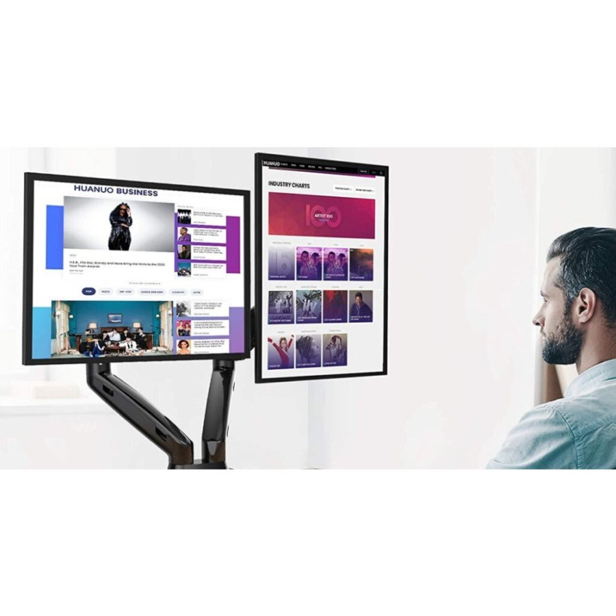 Desktop Swivel Mount for Two LCD Monitors Gas Spring #8