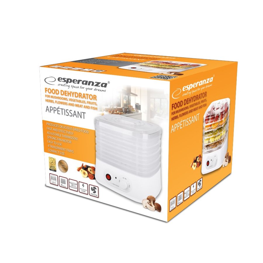 Esperanza EKD004 hydreringsmaskine til mad, Transparent, Hvid 250 W #5