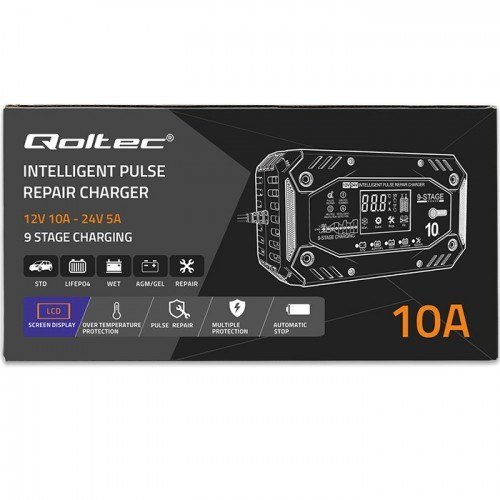 Qoltec 52482 batterioplader til kretj 12/24 V Sort, Bl #11