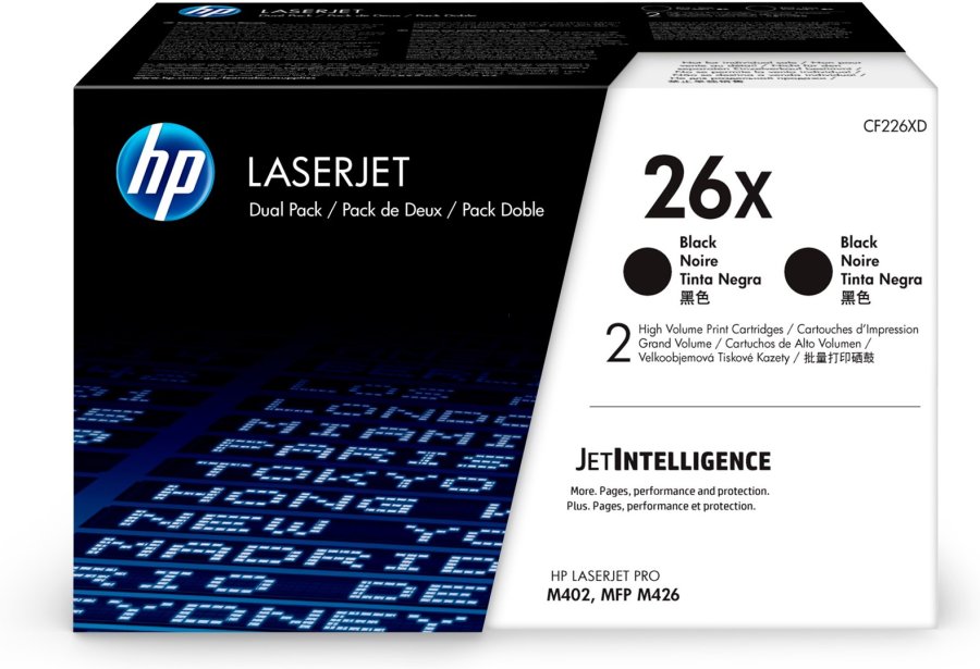 HP Originale 26X LaserJet-tonerpatroner med hj kapacitet, sort, pakke med 2 stk. #1