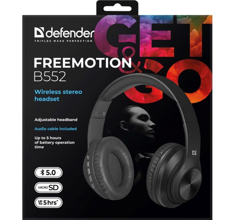 Bluetooth in-ear-hovedtelefoner med mikrofon DEFENDER FREEMOTION B552 sort #6