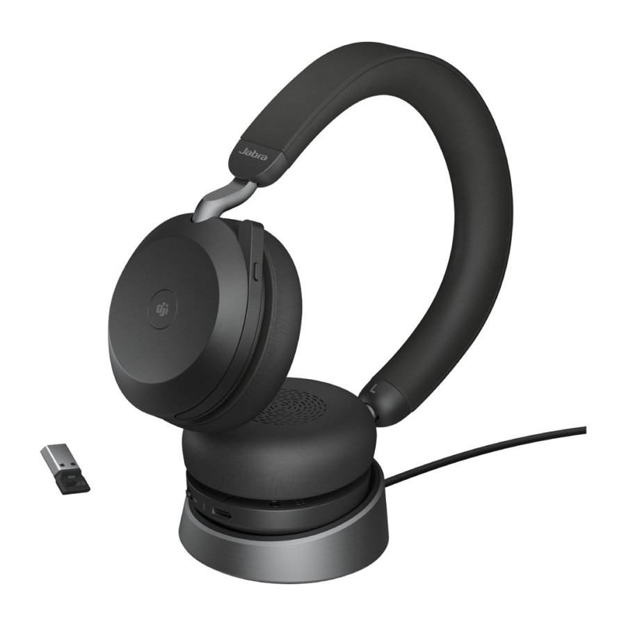 Jabra Evolve2 75 Headset Trdls Kontor/Callcenter Bluetooth Opladningsstativ Sort #5
