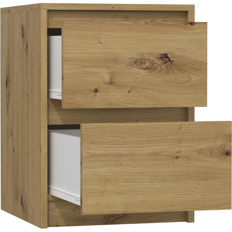 Topeshop K2 ARTISAN sengelampe & sengebord 2 skuffe(r) Egetr #3
