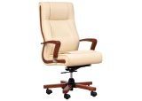 AMBASSADOR lnestol i cremefarvet lder #1